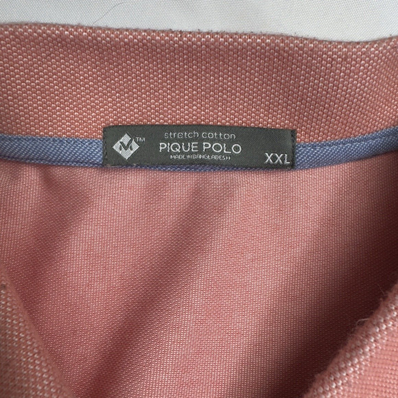 Member's Mark Men's Short Sleeve Stetch Cotton Pique Polo XXL Coral - Picture 6 of 6